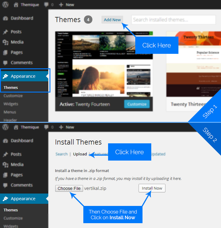 Installing Theme