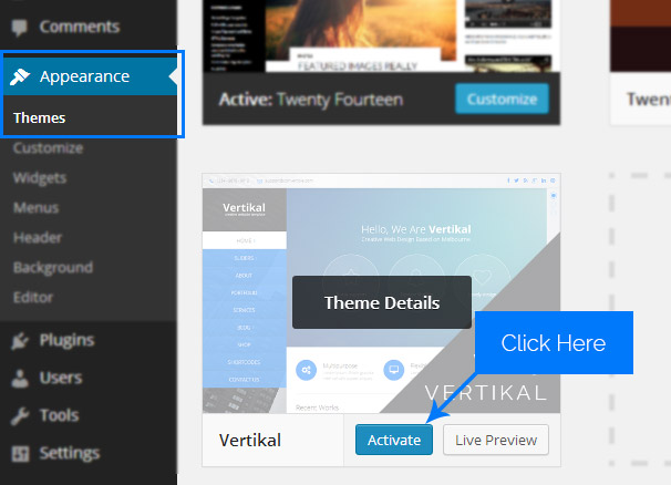 Activate Theme